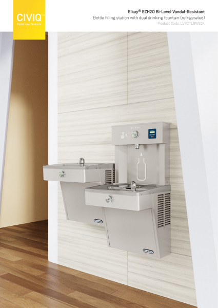 Elkay® EZH2O® Bi-Level Vandal-Resistant Bottle Filling Station with Dual Drinking Fountain