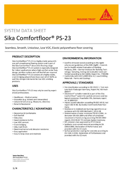 System Data Sheet - SikaComforfloor PS-23