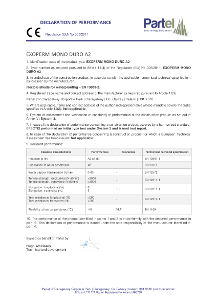 Declaration of Performance