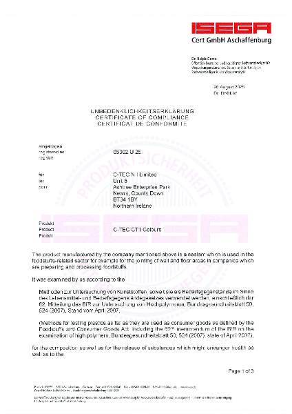 Food Safe Certificate