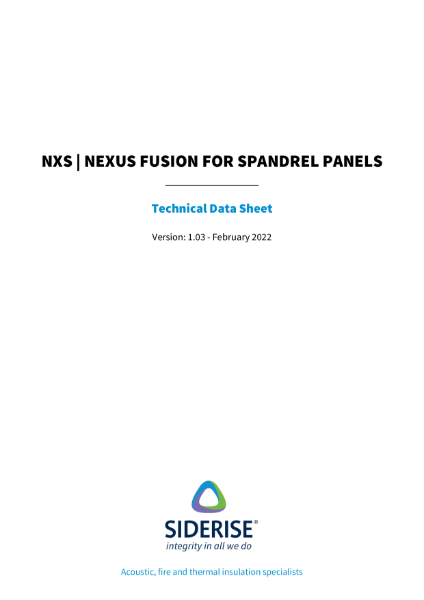 Siderise NXS  Nexus Fusion for spandrel panels – Technical Data v1.03