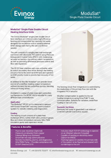 ModuSat® Single Plate Double Circuit Data Sheet