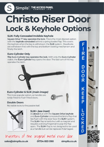 Christo Riser Door Lock and Keyhole Options