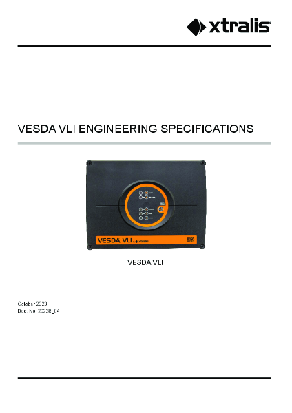 XTRALIS VESDA VLI Product Specification