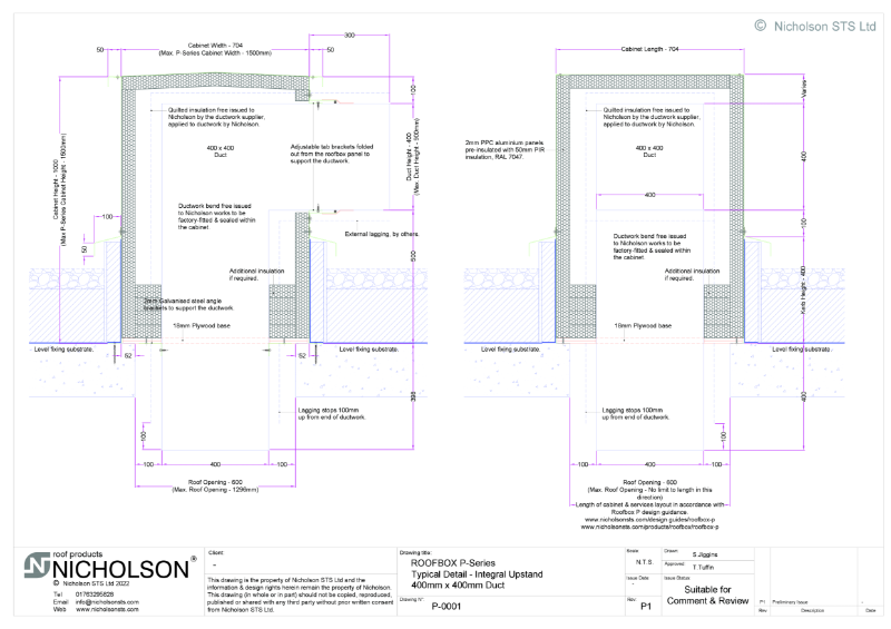 ROOFBOX® P Typical Section - Integral Upstand