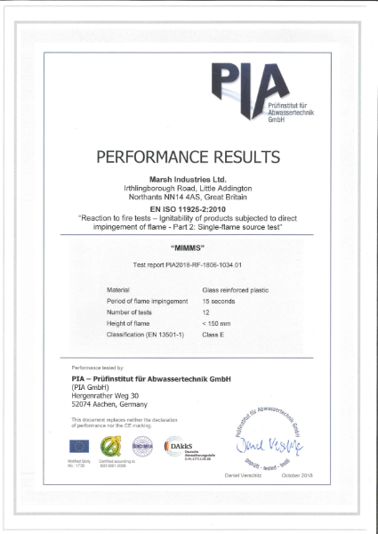 GRP Fire Test 'MIMMS'