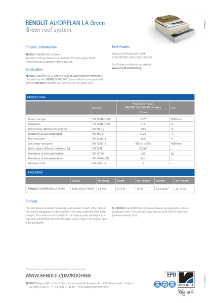 RENOLIT ALKORPLAN LA Green
Green roof system