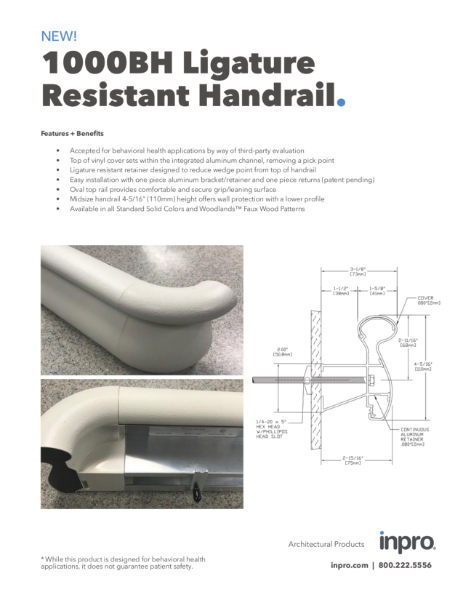 1000BH Ligature Resistant Handrail