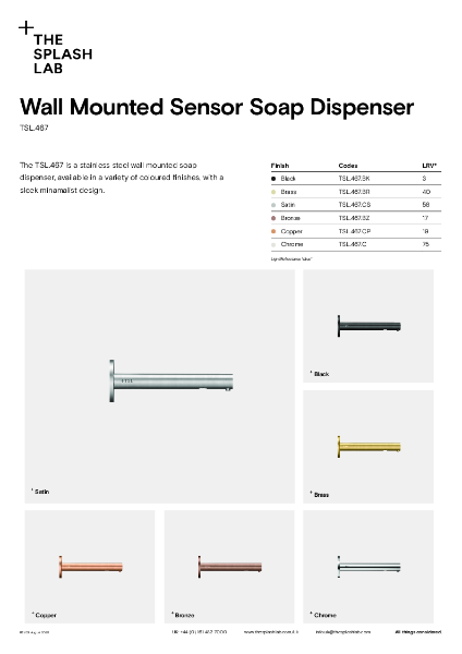 Wall Mounted Sensor Soap Dispenser Datasheet