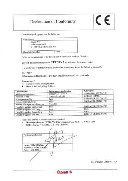 Declaration of Performance [tectiva]