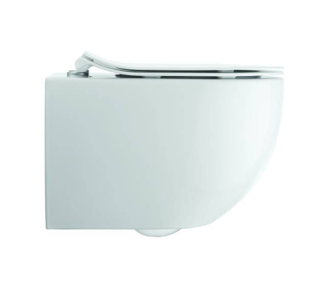 Glide II Gloss White Wall Hung Rimless Toilet & Soft Close Seat