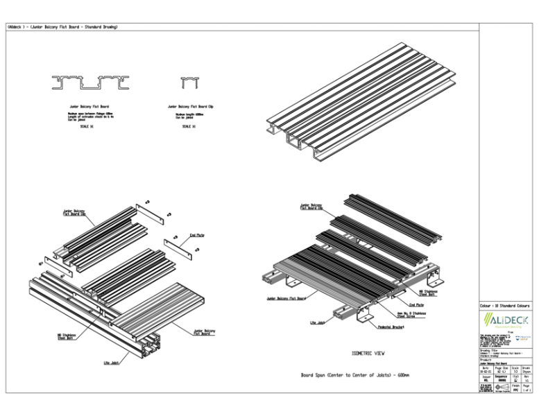 AliDeck Junior Flat Balcony Board CAD