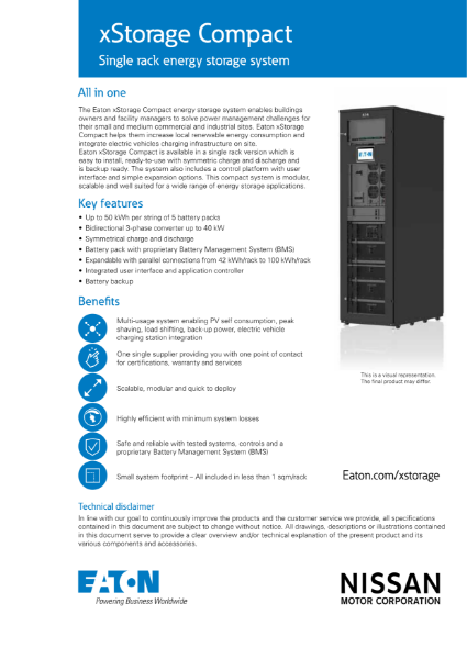 xStorage compact single rack energy storage system