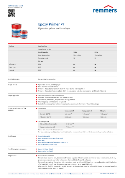 Technical Data Sheet - Primer PF