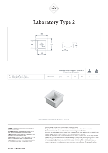 Laboratory Type 2 Single Bowl Sink - PDS