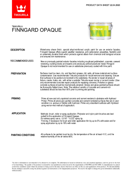 Finngard Oapque TDS