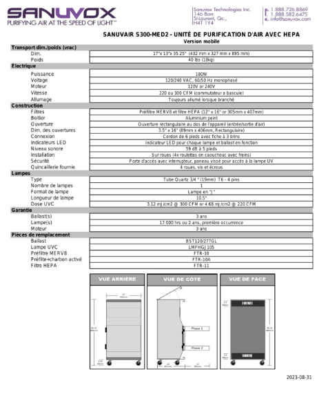 Spécifications Techniques S300 MED2 (FR)