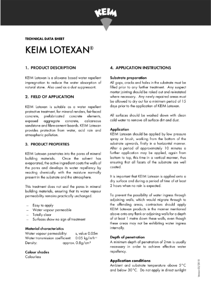 Keim Lotexan Technical Data Sheet