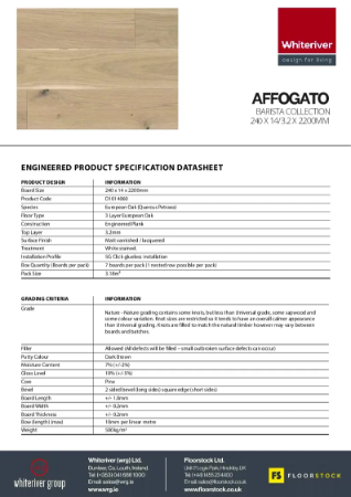 240 x 14 x 2200mm Barista Affogato Spec Sheet