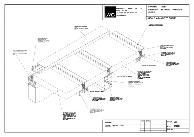 TG50 System - Thermally broken transom assembly details