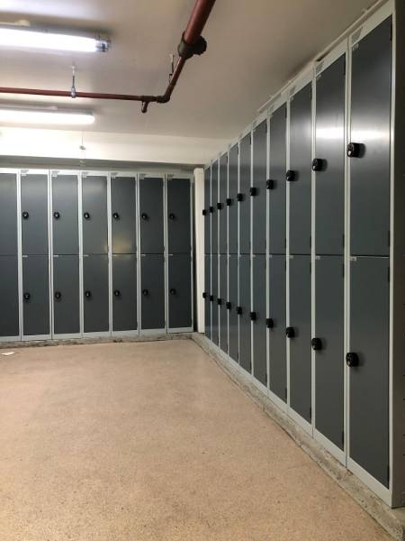 Metal lockers at Hilton Hotel