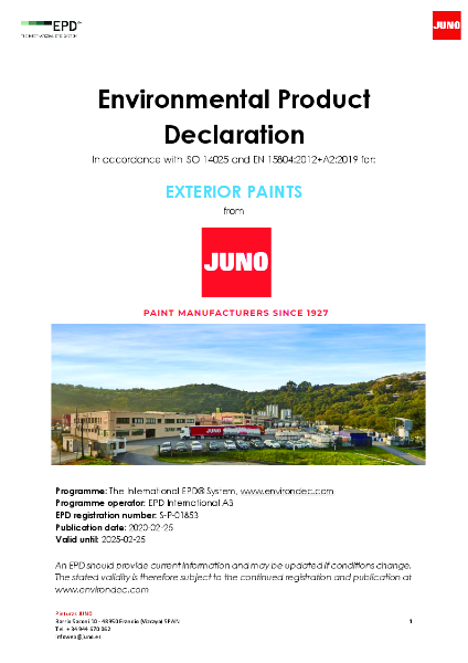 Juno Silicato Mineral Paint - EPD