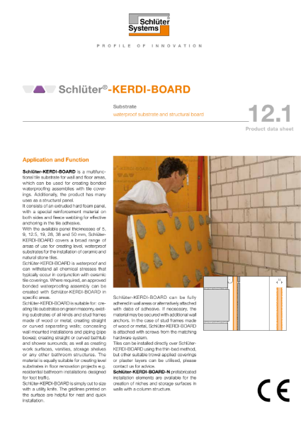 12.1 Schluter-KERDI-BOARD - Technical Data Sheet