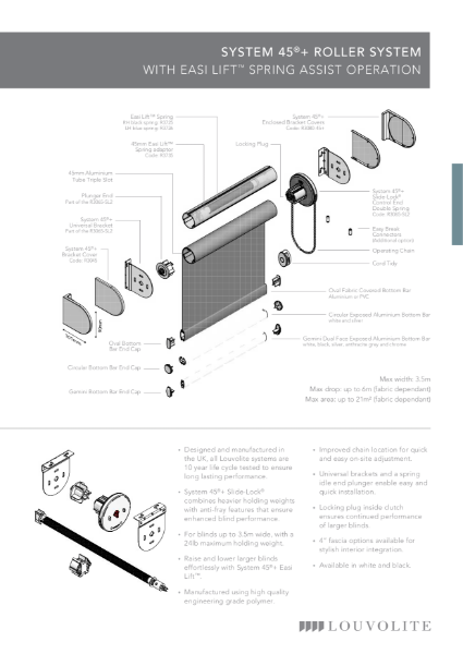 Roller System 45+ Easi-Lift Technical Specification