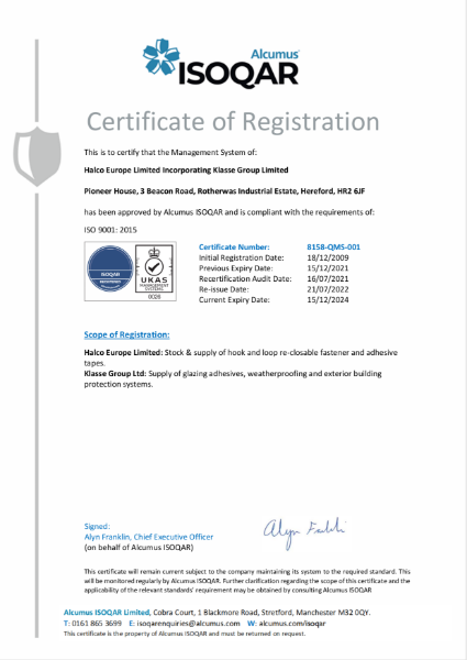 Klasse ISO 9001