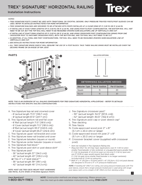 Signature Horizontal Railing Install Instructions