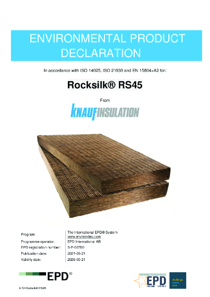 Knauf Insulation Rocksilk® RS45 EPD S-P-02700