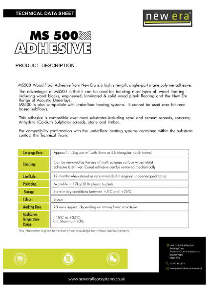 MS500 – Technical Data Sheet