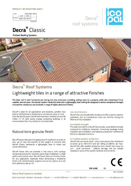 Decra Classic Information Sheet