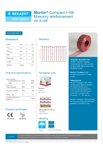 Murfor Compact I-100 Product Data Sheet