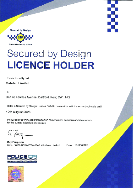 Secured by Design - certficate