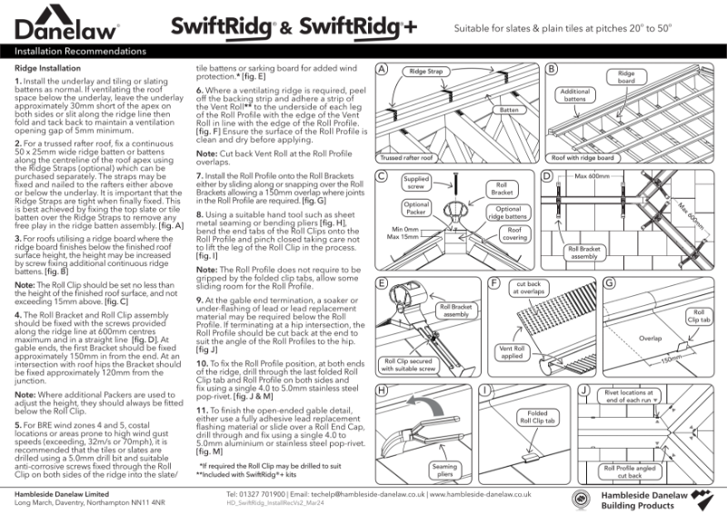 SwiftRidg®/SwiftRidg®+ Installation Recommendations