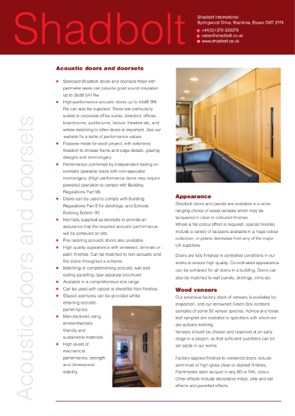 Acoustic doors and doorsets