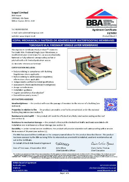 BBA Agrément Certificate