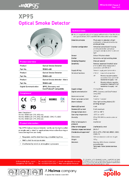 XP95 Optical Smoke Detector