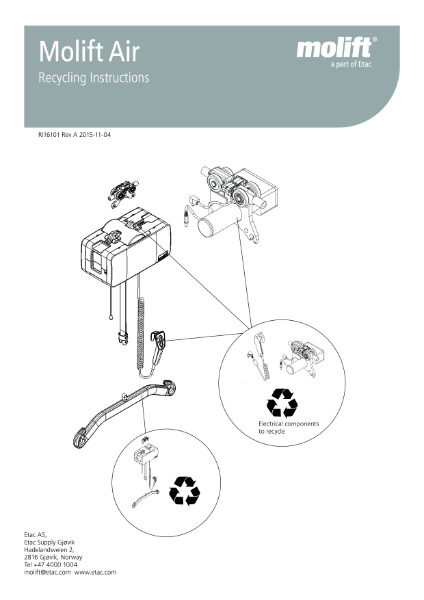 Molift Air recycling instructions