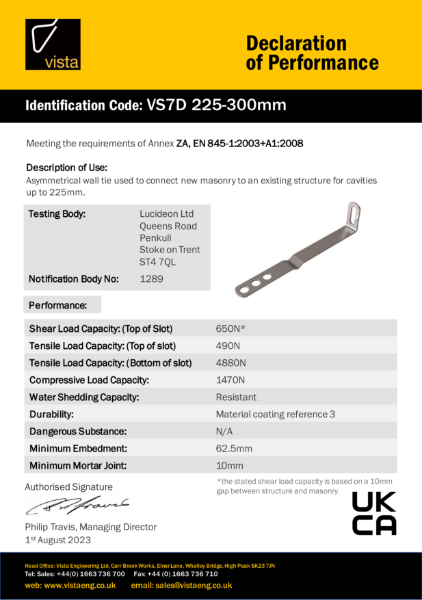 VS7D 225-300mm Declaration of Performance