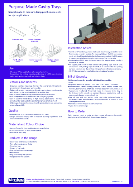 Purpose Made Cavity Trays