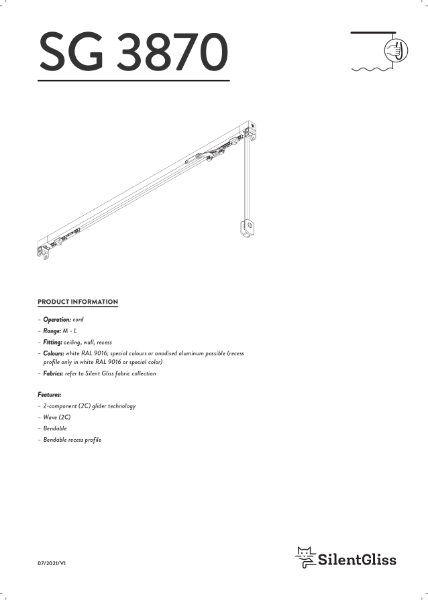 SG 3870 Cord Operated Curtain Track Catalogue