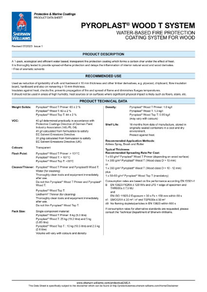 Pyroplast® Wood T Product Data Sheet