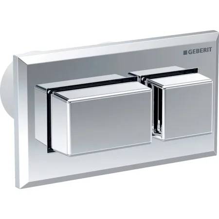 Geberit remote pneumatic flush actuation, for dual flush, for Sigma concealed cistern 8 cm, concealed actuator, protruding