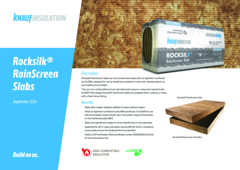 Knauf Insulation Rocksilk® RainScreen Slab - Product Datasheet