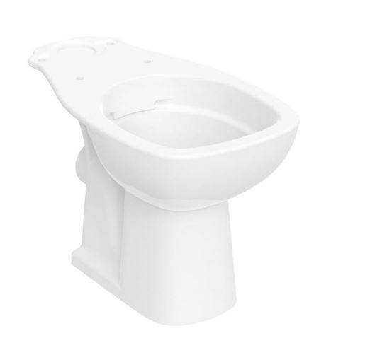 Twyford Alcona Floor-Standing WC For Close-Coupled Exposed Cistern, Washdown, Square Design, Horizontal Outlet, Rimfree