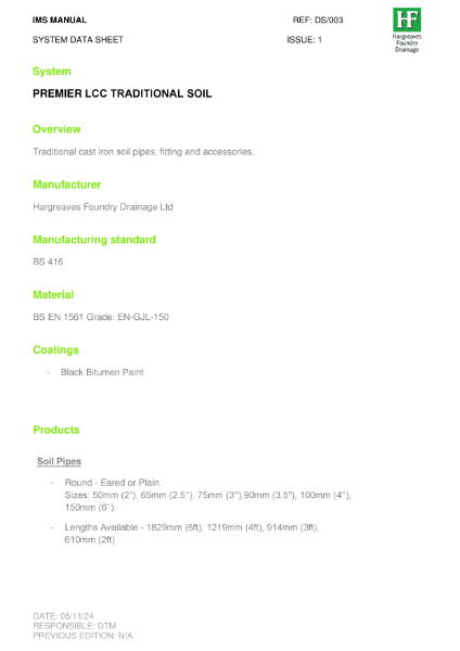 DATASHEET - Premier LCC Traditional Soil