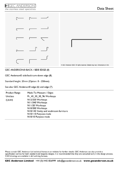 GEC Anderson Data Sheet - Edge 8