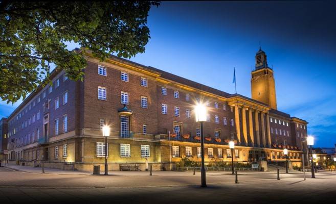 New metal windows for Norwich Town Hall